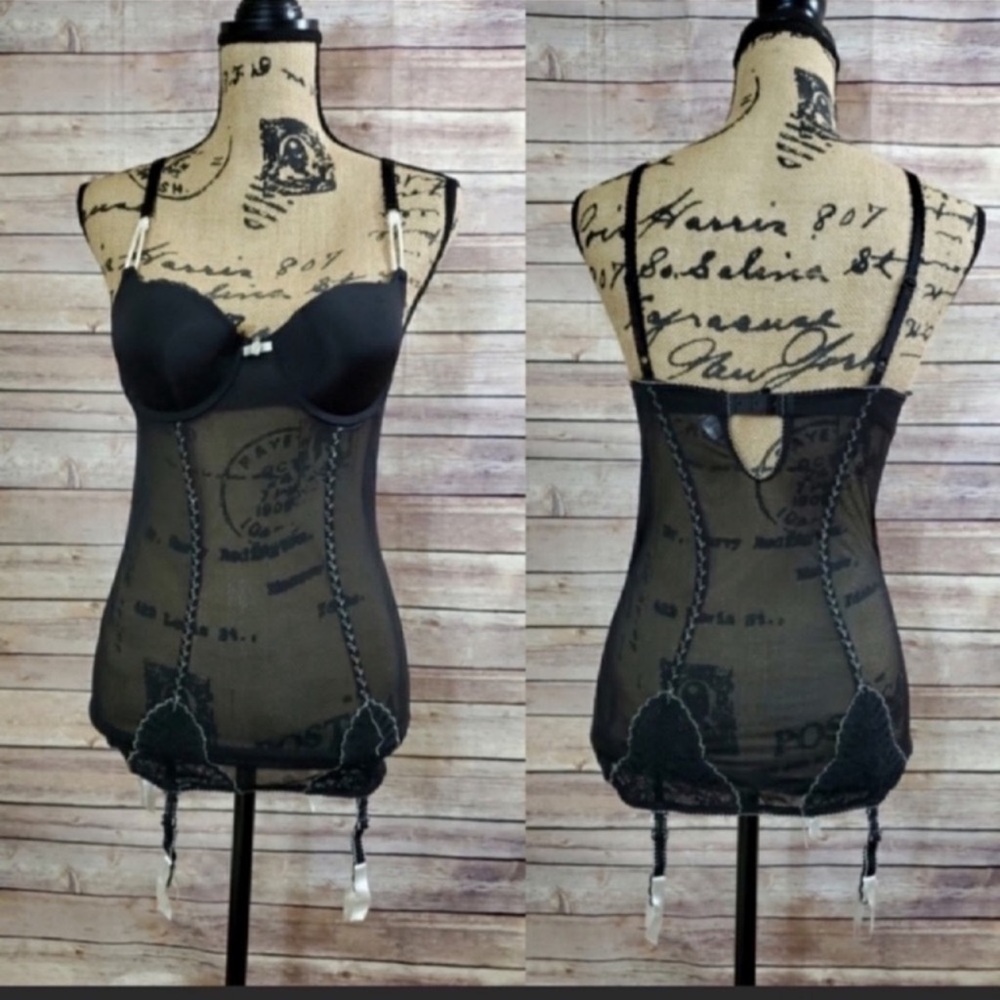 Adore Me Black Lace Accents Babydoll 36B NWOT - Picture 2 of 4
